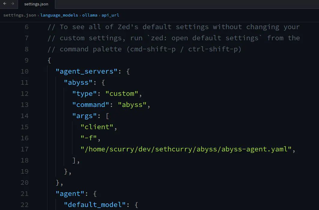 Sample Zed Config